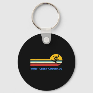 Wolf Creek Colorado Skiing Skier Ski Retro Sunset Key Ring