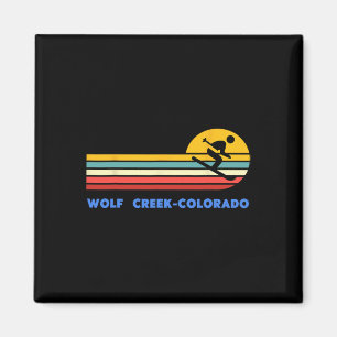 Wolf Creek Colorado Skiing Skier Ski Retro Sunset Magnet