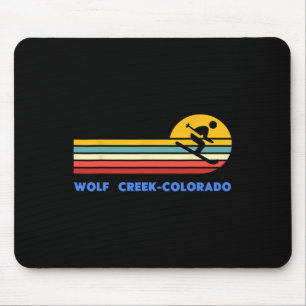 Wolf Creek Colorado Skiing Skier Ski Retro Sunset  Mouse Mat