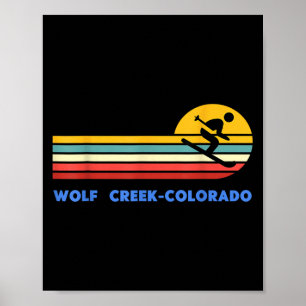 Wolf Creek Colorado Skiing Skier Ski Retro Sunset Poster