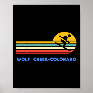 Wolf Creek Colorado Skiing Skier Ski Retro Sunset Poster