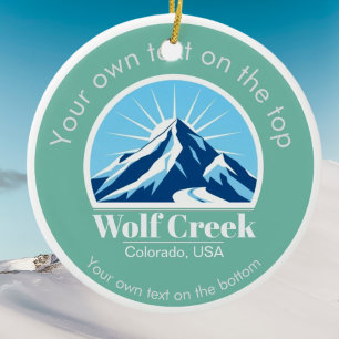 Wolf Creek Colorado usa ski resort medal Ceramic Tree Decoration