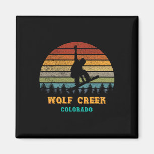 Wolf Creek Colorado Vintage Sunset Snowboarding Sn Magnet