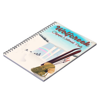 Wolf Creek Olympic National Park Travel poster. Notebook