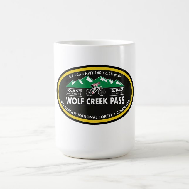 WOLF CREEK PASS- RIO GRANDE NF, CO -"OVAL" COFFEE MUG (Center)