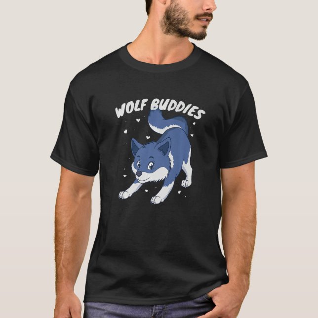 Wolf Cub Wolf Pack Howling Wolf Buddies Wildlife N T-Shirt (Front)