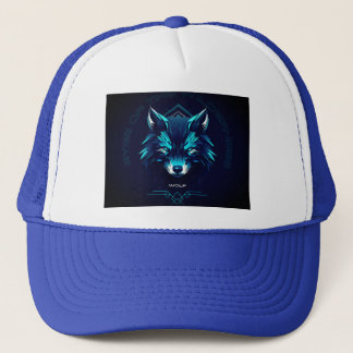 wolf design sweatshirt trucker hat