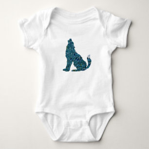 Wolf Drawing Jersey Bodysuit
