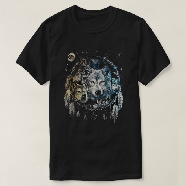 Wolf Dream Catcher T-Shirt (Design Front)