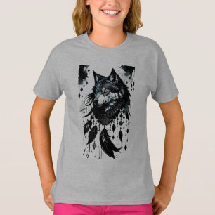 wolf, dreamcatcher, amulet, talisman, protection, T-Shirt