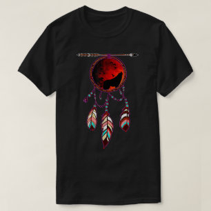 Wolf Dreamcatcher Art   Moon Spirit Design T-Shirt