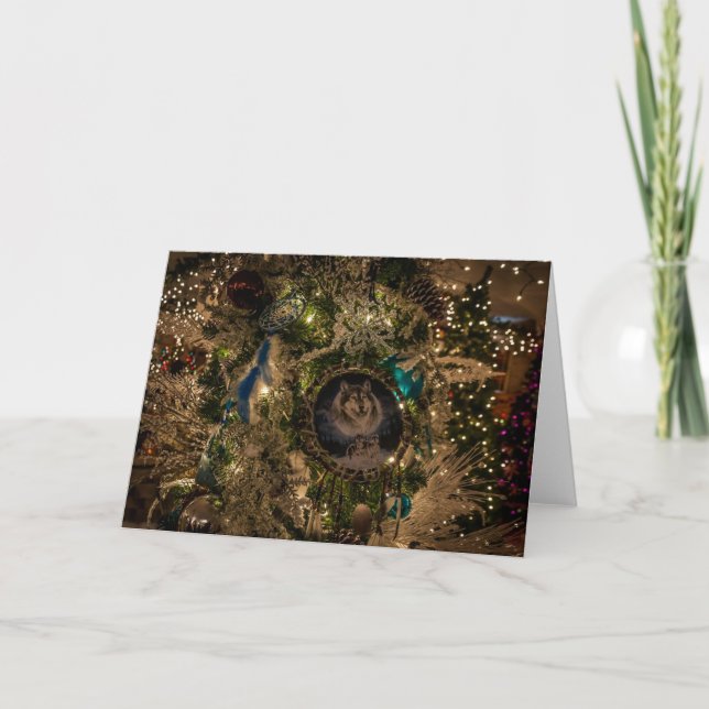 Wolf Dreamcatcher Christmas Card (Front)