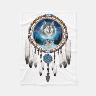 Wolf Dreamcatcher Fleece Blanket