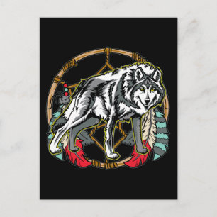 Wolf Dreamcatcher Postcard