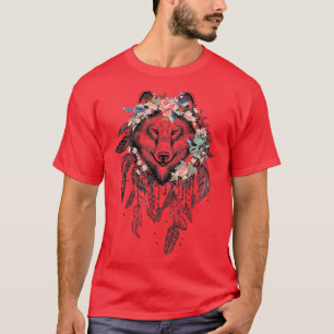 Wolf Dreamcatcher with flower  T-Shirt