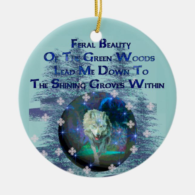 Wolf Dreams Gifts Ceramic Tree Decoration (Front)