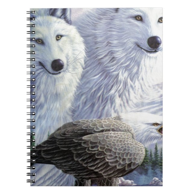 Wolf Eagle Animals Nature Park Office Business Art Notebook (Front)
