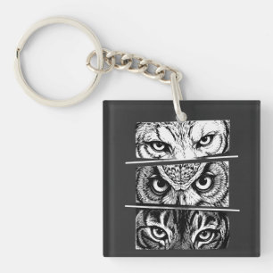 Wolf Eagle Tiger Trinity Key Ring
