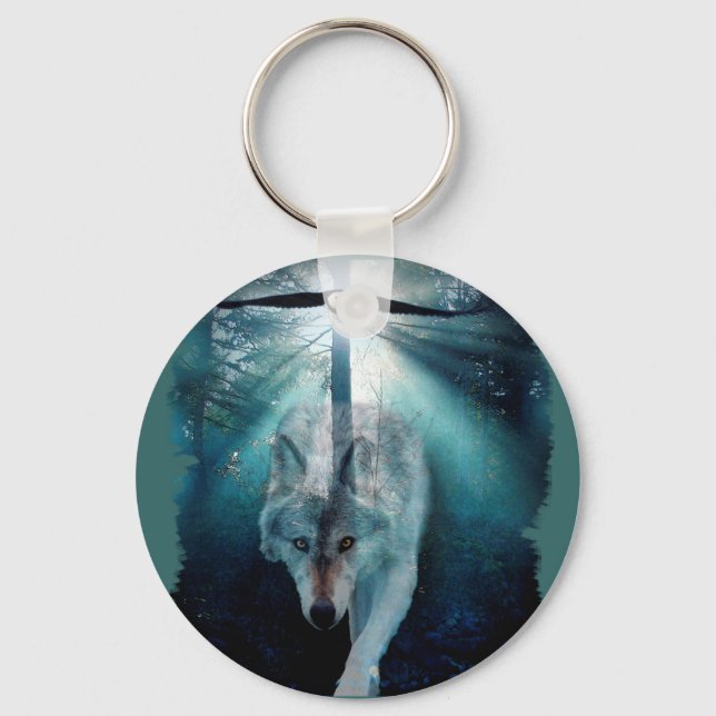 WOLF & EAGLE Wildlife Series Key Ring (Front)