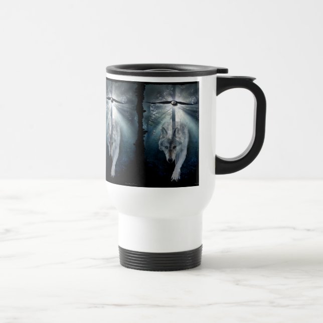 WOLF & EAGLE Wildlife Series Travel Mug (Right)