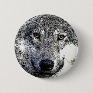 Wolf Eyes Artwork 6 Cm Round Badge