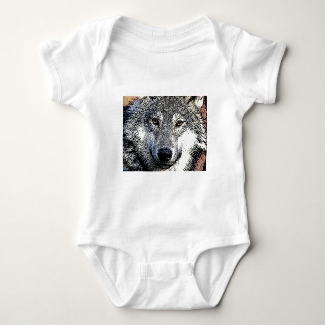 Wolf Eyes Artwork Baby Bodysuit (Front)