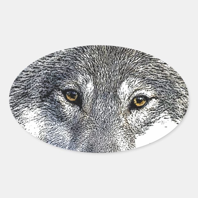 Wolf Eyes Artwork Oval Sticker (Front)