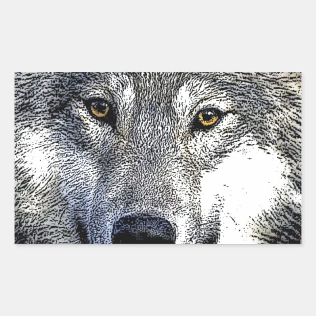 Wolf Eyes Artwork Rectangular Sticker (Front)