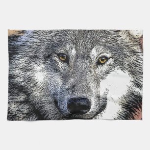 Wolf Eyes Artwork Tea Towel