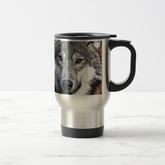 Wolf Eyes Artwork Travel Mug (Right)