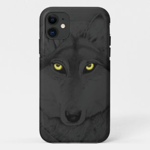 Wolf Eyes II (yellow eyes) - grey iPhone 11 Case