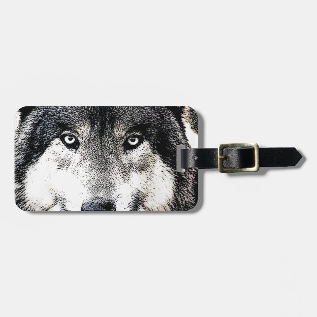 Wolf Eyes Luggage Tag (Front Horizontal)