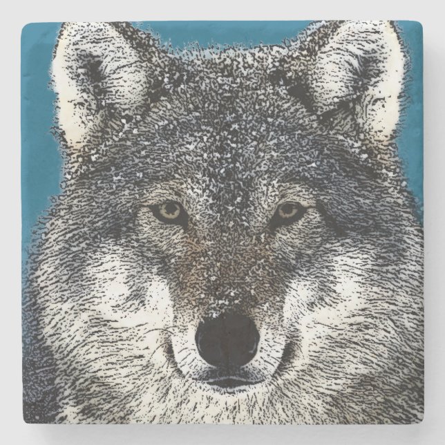 Wolf Eyes Stone Coaster (Front)