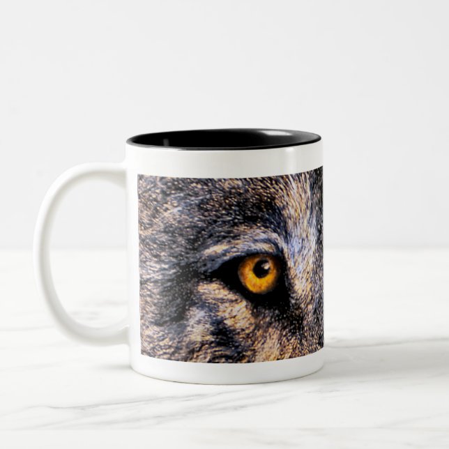 Wolf Eyes Two-Tone Coffee Mug (Left)