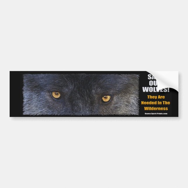 WOLF EYES Wildlife Conservation Bumper sticker (Front)