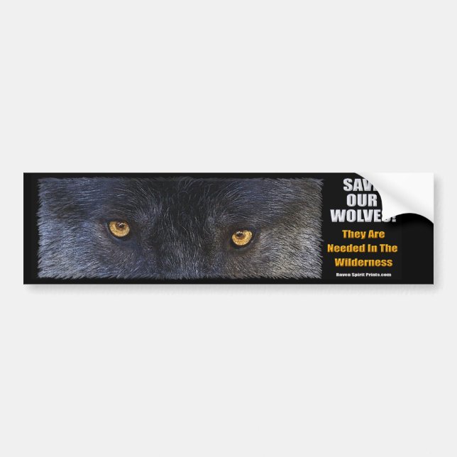 WOLF EYES Wildlife Conservation Bumper sticker (Front)