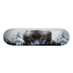 WOLF EYES Wildlife & Mountains Skateboard