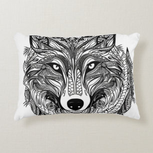Wolf Face Decorative Cushion