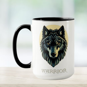 Wolf face fenrir tribal warrior fenris norse mug
