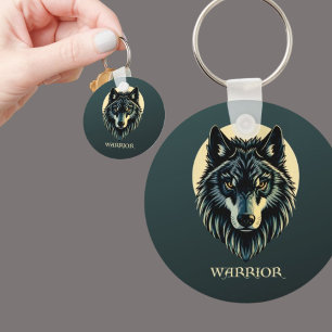 Wolf face fenrir tribal warrior no fear fenris key ring