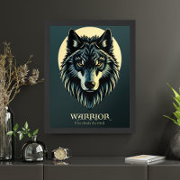 Wolf face fenrir tribal warrior no fear Poster