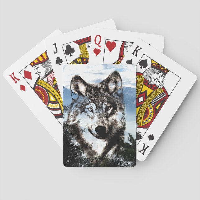 Wolf face playing cards (Back)