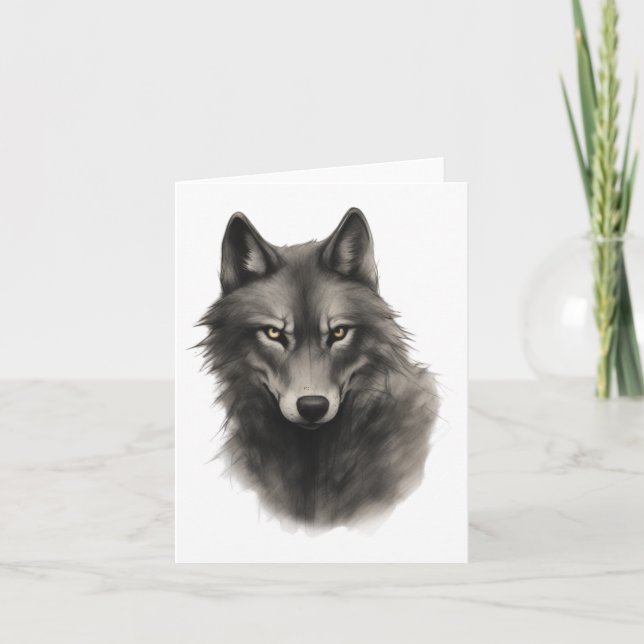 Wolf Face Sticker  Card (Front)