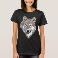 wolf face T-shirt