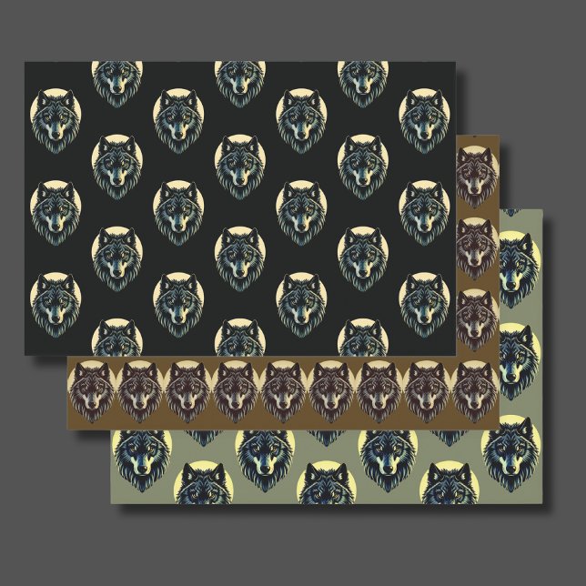 Wolf face warrior fenrir nordic gift wrapping  paper sheet (Creator Uploaded)