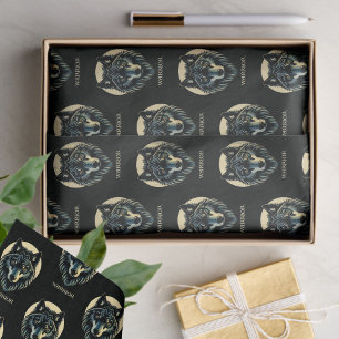 Wolf face warrior fenrir nordic gift wrapping  tissue paper
