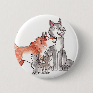 Wolf Family Button