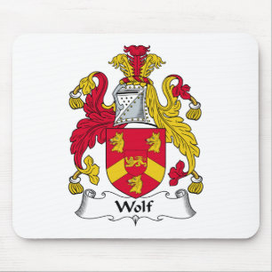 Wolf Family Crest Mouse Mat