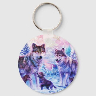 Wolf Family Key Ring