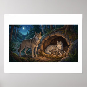 Wolf Family Poster